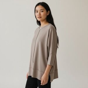 SPANX Perfect Length Dolman Size XS‎ Beige Oat 3/4 Sleeve Tunic Pullover Top